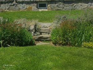 Steps in the wall.
