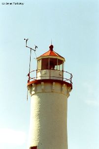Close up of the lantern room and lens.