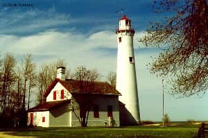 Close up of the backside of the lighthouse.