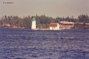 Close up of the lighthouse from Boldt Castle.