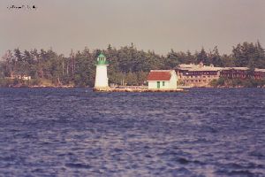 Close up of the lighthouse from Boldt Castle.