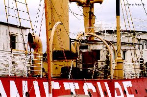 Poor condition of the lightship.