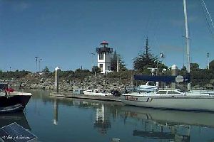 The Table Bluff Lighthouse now watches over a marina.