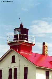 The lantern room of the lighthouse.
