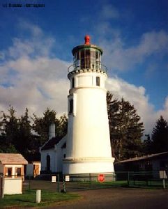 The lighthouse as it sits behind the fence.