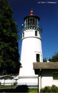 Beautiful close up shot of the lighthouse.
