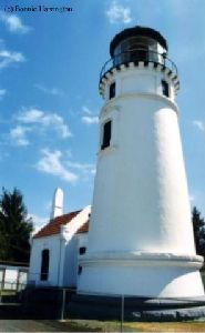 Looking up at the lighthouse.