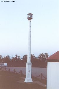 The lamp post has the original US LHE initials - US Lighthouse Establishment.