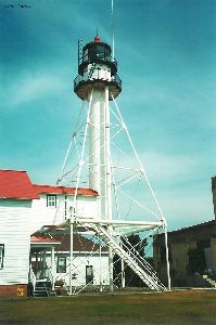 The lighthouse and the quarters are connected.